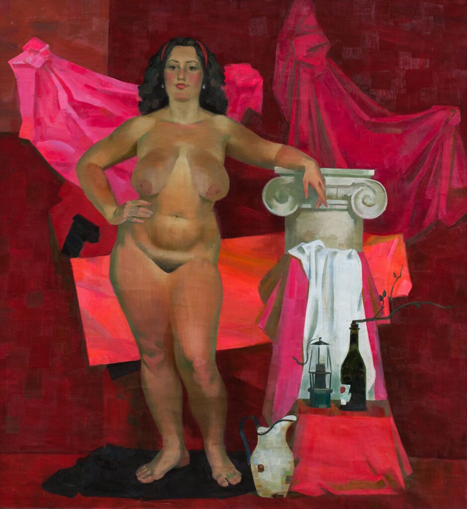 naked woman and red palette