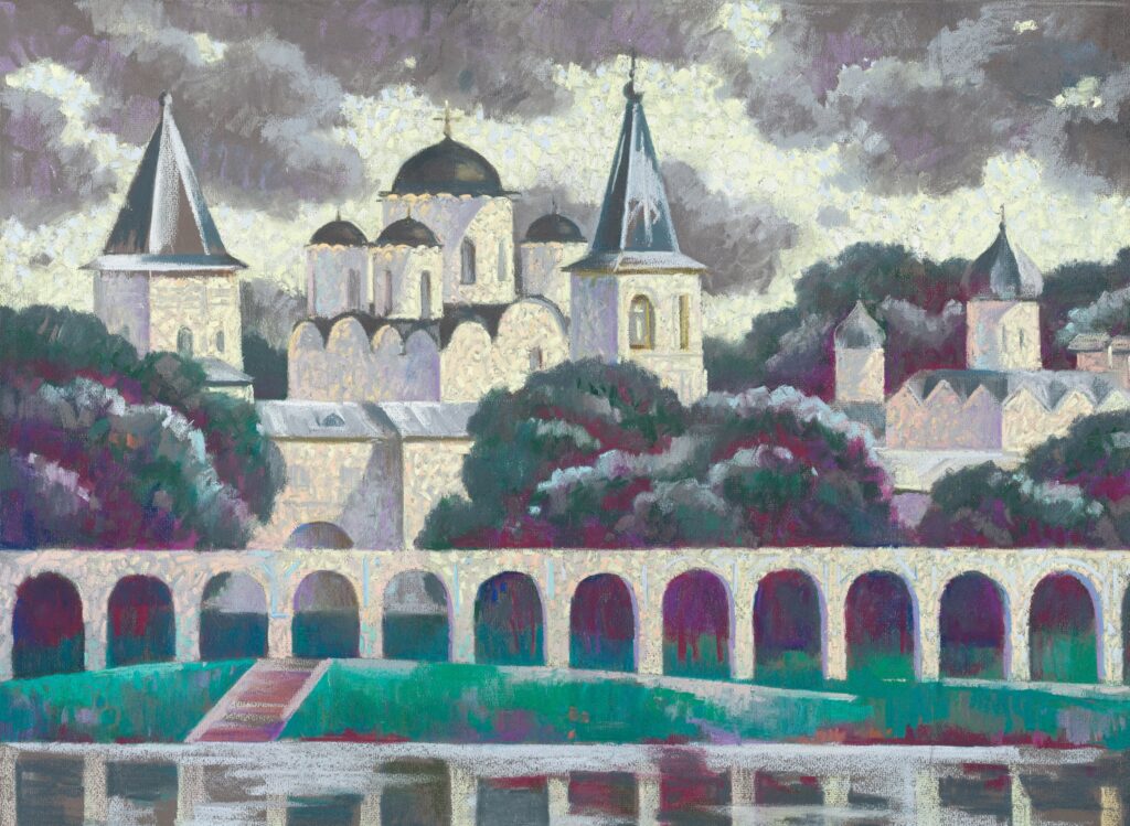 Kremlin in dark clouds