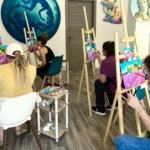 painting course in the studio with students.